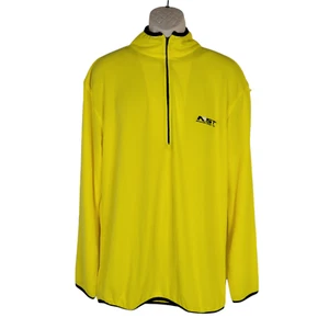 Vintage Nautica Sports Tech Shirt Mens XL Long Sleeve 1/4 Zip USA Made Yellow - Picture 1 of 9