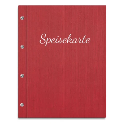 KOPIERLADEN KARNATH GMBH Handgefertigte Speisekarte/Menükarte in roter Leinenoptik – inkl. 12 Sichthüllen