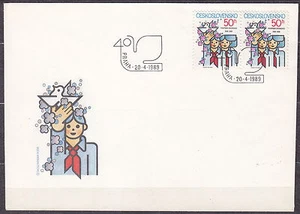 CZECHOSLOVAKIA 1989 SC#2742 FDC, Pionner Organization, 40th Anniv. - Imagen 1 de 1