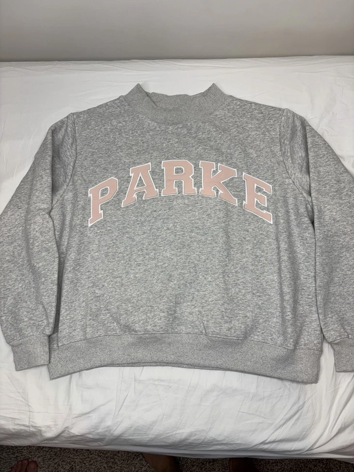 Parke Women's Varsity Mockneck Sweatshirt Gray, Oversized Size L/Xl - Image 1 of 4