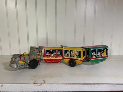 复古 Disneyland Express Tin Litho 发条火车玩具 Marx 日本 EXC 工作 — 第 1/4 张图片