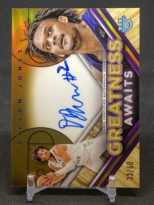 Dillon Jones 23-24 Bowman University Best Greatness Awaits Auto Autographs /50 - Image 1 of 2