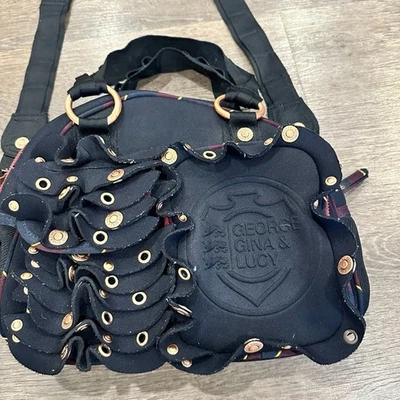 George Gina & Lucy ( GG&L) Black Ruffle Y2K Button Zip Purse Bag Small - Image 1 of 4