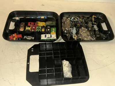 Vintage Slot Car Parts Aurora AFX HO Scale Bodies Chassis & Carrying Case MUST C - Image 1 of 4