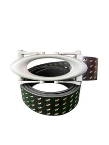 Cinturón/Hebilla Y2k Oakley O Gorpcore Goth Emo Patín Marrón De Colección - Imagen 1 de 5