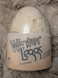 VTG Winter L’eggs Egg Warm Ribbed Pantyhose In Rich Winter Colors Cream Size A  - Picture 1 of 5