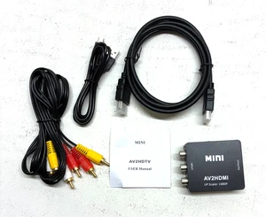 Mini RCA Composite CVBS Video Audio Converter Adapter AV to HDMI Converter 1080P - Picture 1 of 10