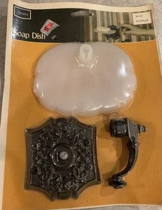 Vintage Sears Wall Mount Soap Dish MCM Rubbed Bronze NOS - Picture 1 of 6