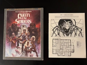 Dungeons & Dragons AD&D 1-7 Regina dei Ragni Gary Gygax TSR CON MAPPE AF2 FOLD - Foto 1 di 4