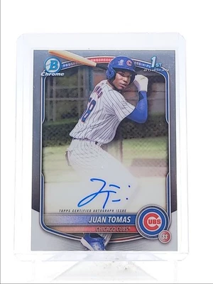 JUAN TOMAS 2025 BOWMAN CHROME 1ST BASE AUTOGRAPH CUBS AUTO Q5393 - Image 1 of 2