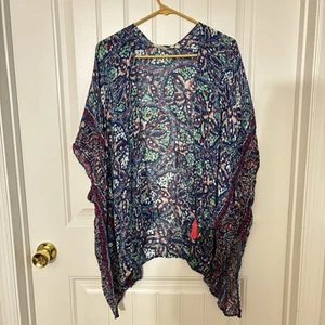 Soft Surroundings Women's One Size Luliana Colorful Tassel Open Kimono Cover Up - Picture 1 of 14