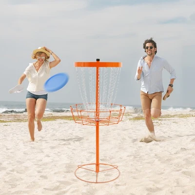 24 Chain Portable Disc Golf Basket Training Stand Target Set for Backyards/Park - Image 1 of 4