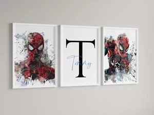 Impresiones personalizadas de superhéroes, imágenes impresas de dormitorio de hombre araña x3 spiderman - Imagen 1 de 1