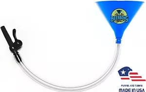 Großer Bierbong Trichter mit schwarzem Ventil (2 Zoll lang) Spaß zum Heckfahren | blauer Trichter - Bild 1 von 7