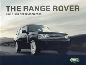 Range Rover 2006 folleto de precios y opciones del Reino Unido - Imagen 1 de 1