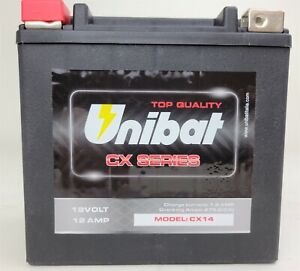 UNIBAT CX14 AGM HI-PERF FACTORY ACTIVATED SEALED BATTERY UPGRADE YTX14-BS CBTX14