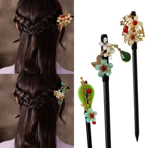 Floreale retrò perline capelli bastone forcina antico cinese giapponese chignon - Foto 1 di 23