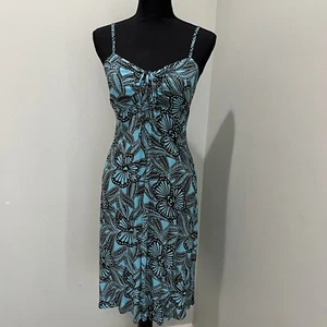 Vestido MIDI Piramide Clothing Company Hecho a Mano Verde Azulado y Marrón 100% Rayón Talla M Usado en Excelente Condición - Imagen 1 de 22