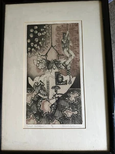 GUILOTINE DE TERCIOPELO DE ROBERT LORTSCHER IMPRESIÓN DE CORTE DE LINO - 2/5 Firmado Numerado Enmarcado - Imagen 1 de 7