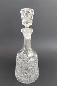 Brilliant Cut Crystal Decanter 13" Pinwheel W Polished Stopper - Picture 1 of 4