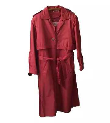3 Season Hooded Trench Coat Pink Size 14 Barbie Core Vtg Worthington Womens EUC - Image 1 of 4