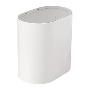 Bathroom Trash Can With Lid Trash Bin Press Top Waste Basket Stylish Slim Gifts - Picture 1 of 12