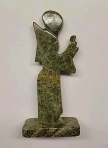 Escultura de piedra modernista abstracta vintage monje ofrenda silueta 7" - Imagen 1 de 10