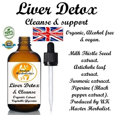 NORTON HERBALISTICE LIVER DETOX, CLEANSE & SUPPORT. Organic, alcohol free tincture, UK Herbalist