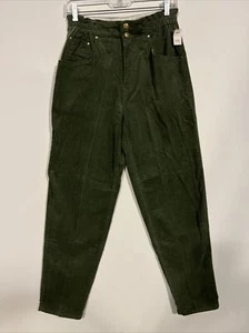 VTG 90’s PACIFIC PLACE Olive Green High Waisted Corduroy Pants Sz 8 NWT - Picture 1 of 13