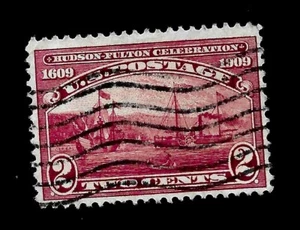 US Sc 372 2¢ Half Moon & Claremont - Used - Crisp Color - Light Cancel - Picture 1 of 1