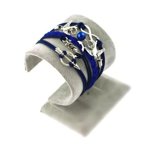 Bracelet infini perle ancre oiseaux infinity bleu - Imagen 1 de 1