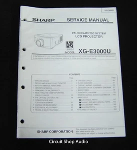 Original Sharp XG-E3000U LCD Projector Service Manual - Picture 1 of 1