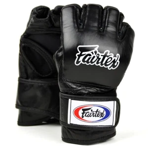 Fairtex MMA Fight Gloves Black Ultimate Grappling Gloves 5oz 6oz Sparring Gloves - Picture 1 of 5