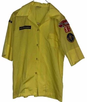 Boy Scouts BSA Women's Yellow Blouse Shirt Cub Den Mother Size 36 St Louis Area - Image 1 of 4