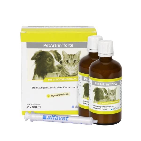 ALFAVET PetArtrin forte Gelenke Knorpel Hyaluronsäure Omega 3 Hund Katze
