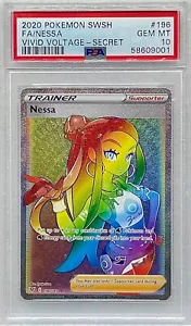 2020 Pokemon Sword & Shield Vivid Voltage Secret Rare FA Nessa PSA 10 GEM MINT - Picture 1 of 2