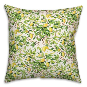 Creative Products Watercolor Lemon Tree Pattern 18 x 18 Indoor / Outdoor Pillow - Picture 1 of 3