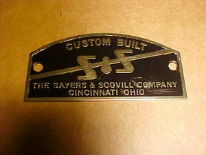 Sayers & Scovill Co. BUGGY wagon Hand Carved Hearse DATA PLATE 1876 - 1942 - Picture 1 of 2