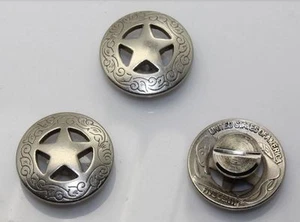 5 Stück Western Concho Texas Star Concha Stern Nieten zum Schrauben Pferde 21 mm - Bild 1 von 4