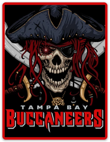 Tampa Bay Buccaneers Wicked Pirate & Cross Swords Logo Type MAGNET Cover