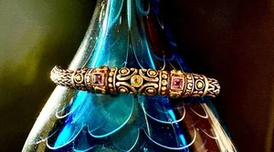 John Hardy Amethyst & Peridot Icon Bracelet Sterling Silver 18K Gold Size M - Picture 1 of 9