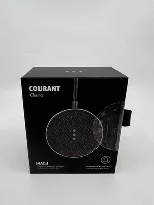 Courant Classics MAG 1 Magnetic Wireless Fast Charger Italian Black Leather NEW! - Image 1 of 4