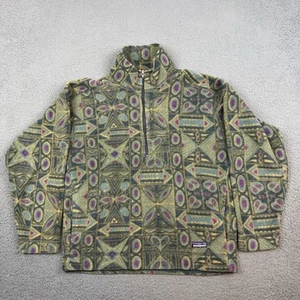 Pullover polar verde medio vintage Patagonia Totem Azteca Synchilla para hombre años 90 - Imagen 1 de 10