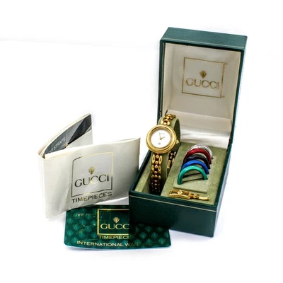 Reloj Pulsera Gucci 11/12 Multicolor Bisel Intercambiable 7.75 pulgadas Damas #WB3490-3 Foto 1 de 4