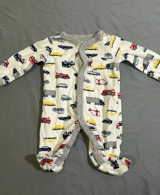 Pijama con patas Carter's blanco estampado vehículo - prematuro Foto 1 de 3
