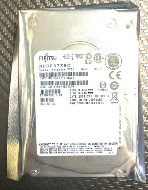 Fujitsu 73GB 15K MBC2073RC SAS Hard Disk Drives - Image 1 of 1