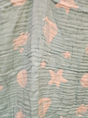 Manta bebé musulmana 43 X 43 azul tostado barco cangrejo Foto 1 de 4