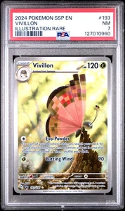 PSA 7 Vivillon #193 2024 Pokemon Ssp Surging Sparks 127010960 - Picture 1 of 2