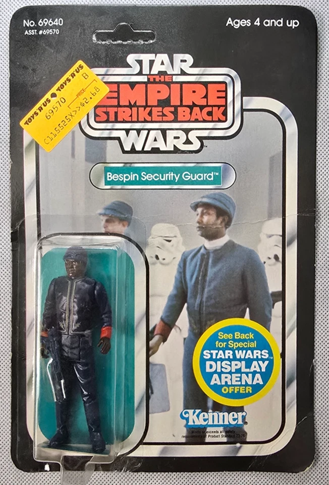 Star Wars ESB Bespin Guardia de Seguridad Negro 45A Espalda 1981 Kenner Sellado Sin Perforar Foto 1 de 4
