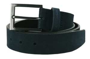 strellson cinturón Leather Belt 3,5 W115 Navy - Imagen 1 de 2